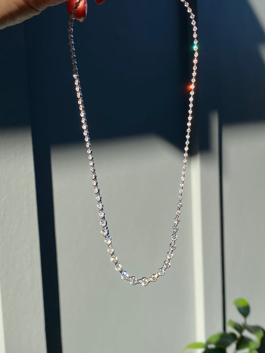 18k white gold 7 carat Diamond tennis necklace