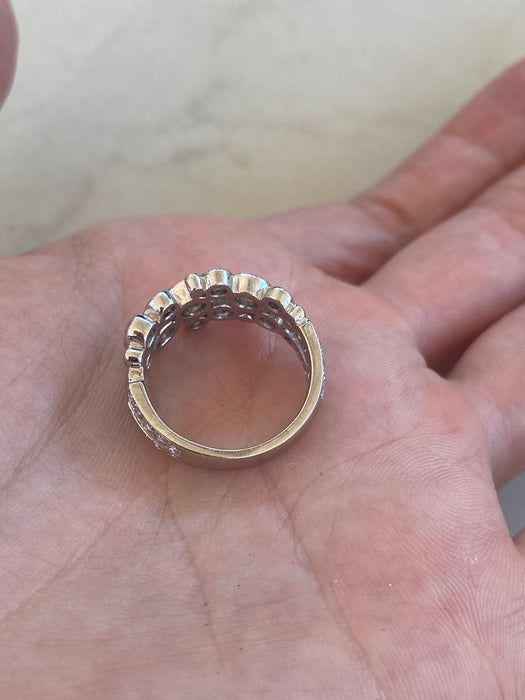 Vintage Platinum 900 Diamond Bubble Ring