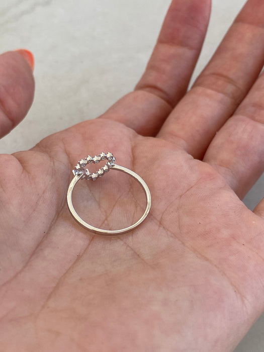14K White Gold Diamond Heart Ring