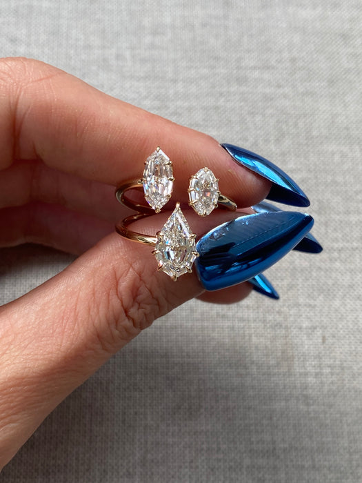 14K 3.15 TCW Step-Cut Lab Diamond Ring
