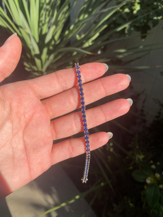 14k blue sapphire tennis bracelet