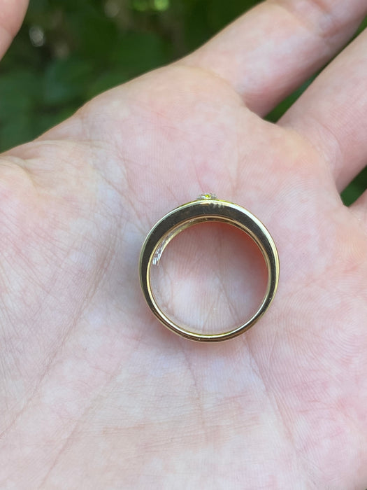 18k two tone diamond butterfly ring size 6.5