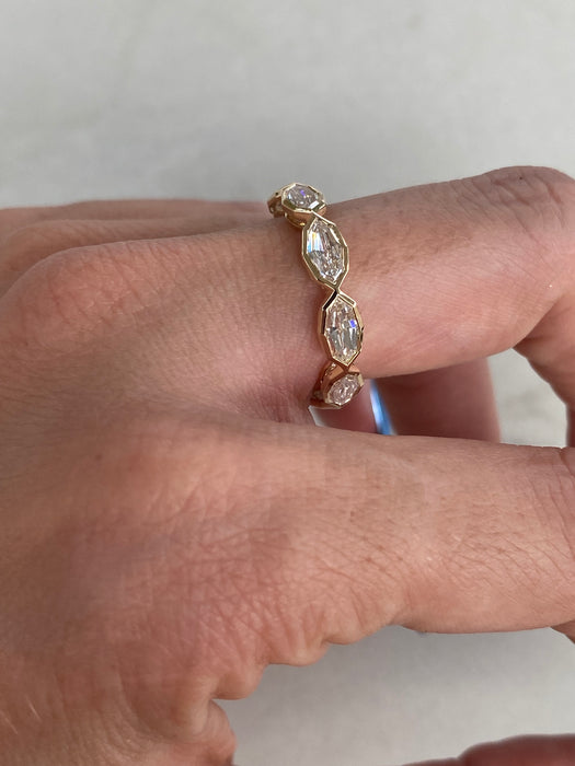 14K Step-Cut Marquise Lab Diamond Eternity Ring