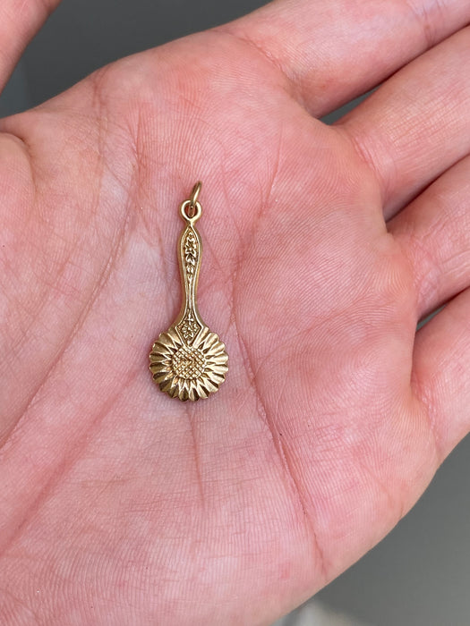 14k flower mirror charm