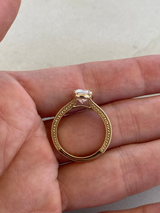 14K Gold Lab Cushion 2.03 TCW Diamond Ring Size 6