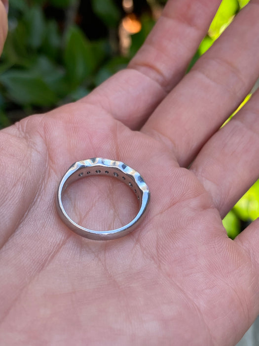 Vintage Platinum 850 Bezel Set Diamond Ring | 0.81 TCW Natural Flush Set Diamonds