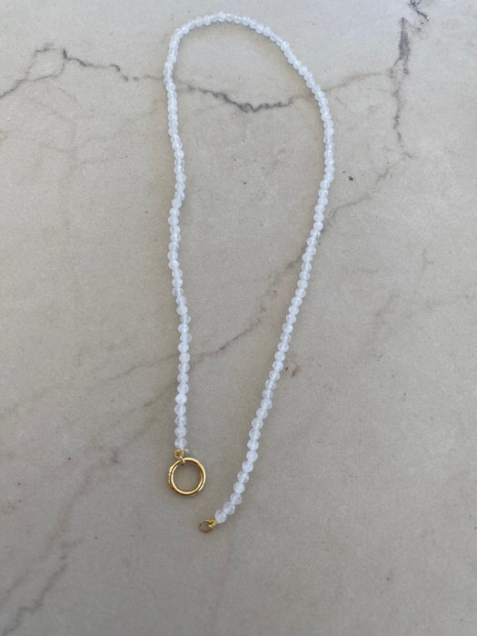 14K Gold Moonstone Beaded Necklace