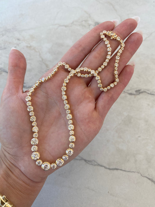 14K 17.5 TCW Lab Diamond Graduated Tennis Necklace