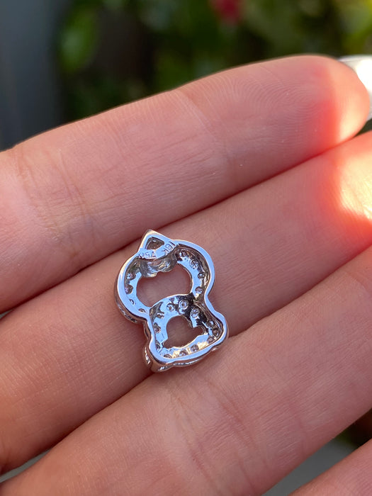Vintage 18K White Gold Diamond Bead Slider Charm