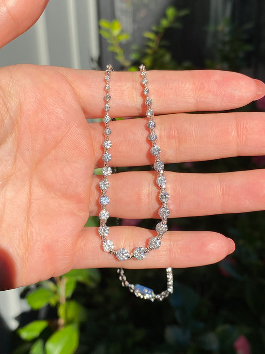 18k white gold 7 carat Diamond tennis necklace