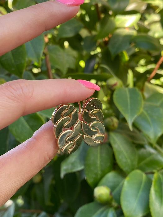 14k curb link earrings