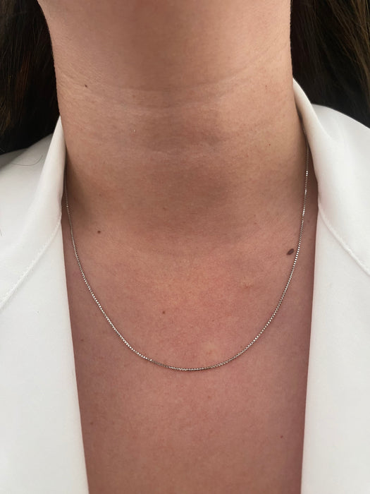 14k white gold box chain