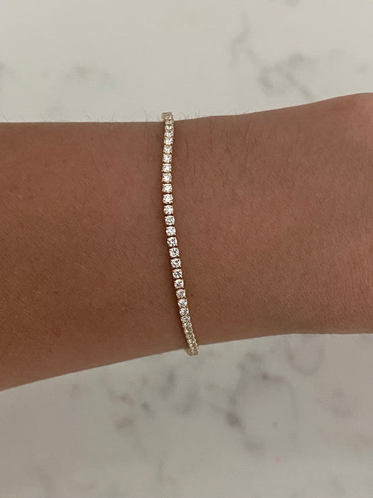 14K 2 Carat Lab Diamond Tennis Bracelet