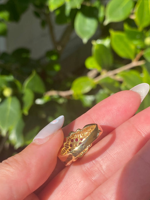 18k diamond ruby ring size 6.75