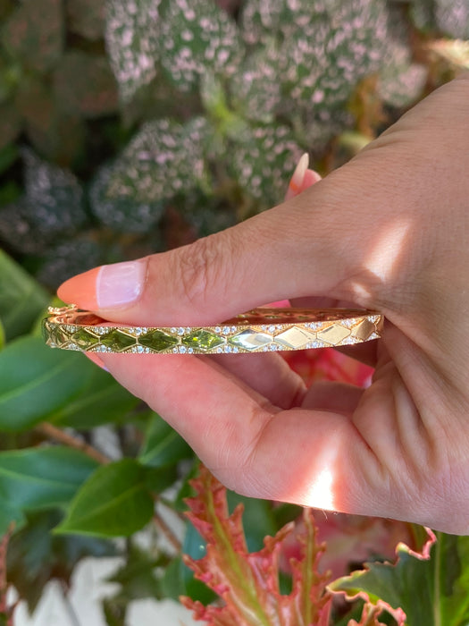 14k diamond shape diamond bangle bracelet