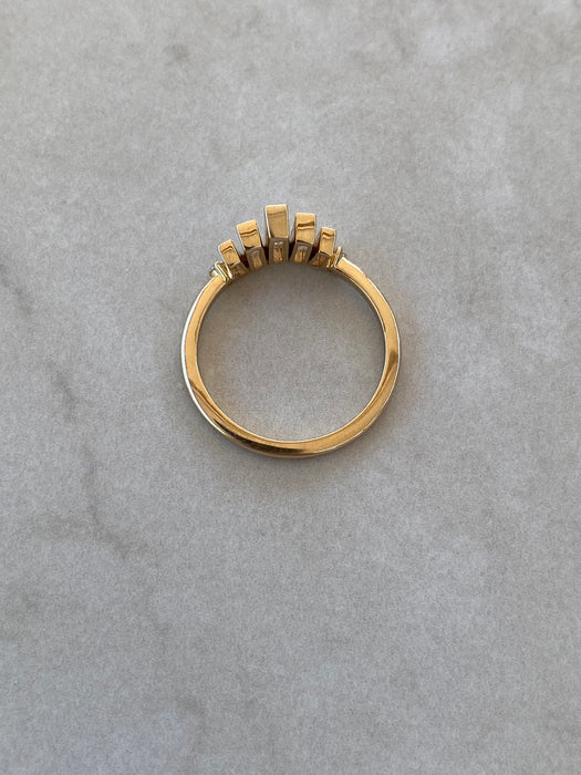 14K Baguette Lab Diamond Crown Ring
