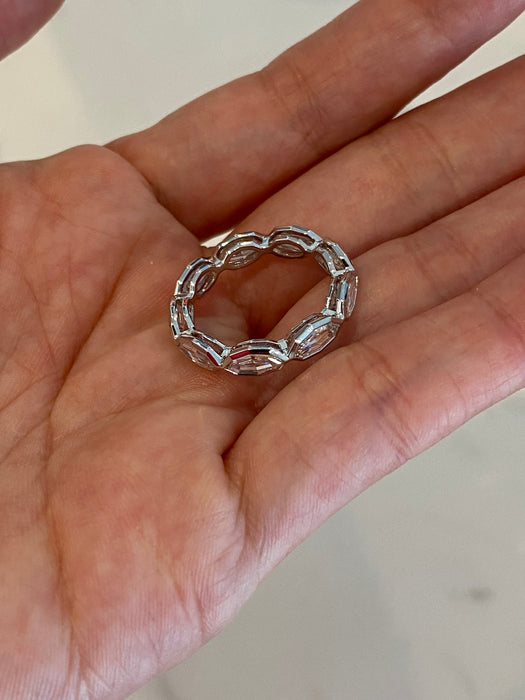 14K White Gold Marquise Step-Cut Lab Diamond Eternity Ring – 2.50 CTW