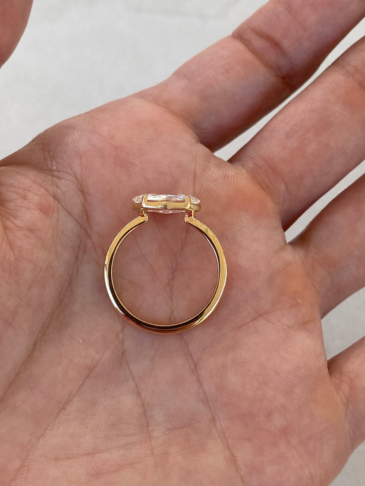 14K 1.26 Carat Step-Cut Marquise Lab Diamond Ring