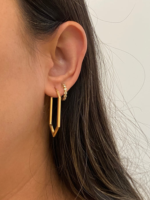 14k pointed geometric hoop earrings