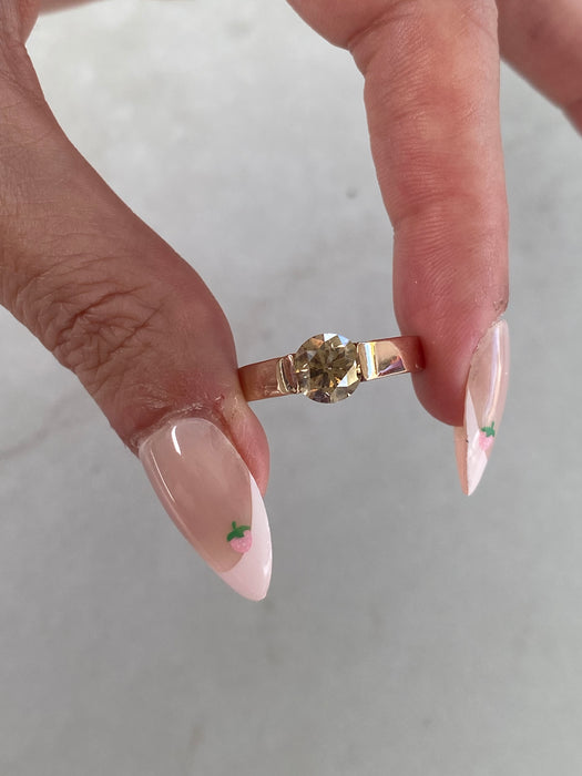 Vintage 18K Rose Gold Champagne Diamond Ring – 1.31 TCW