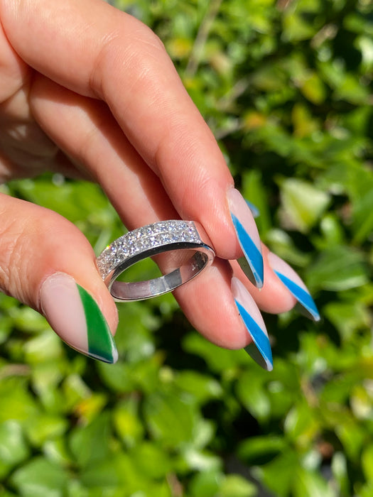 Platinum diamond invisible set ring size 7