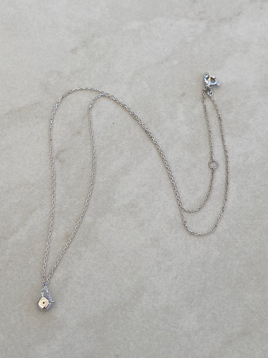 Vintage 10K White Gold Diamond Necklace