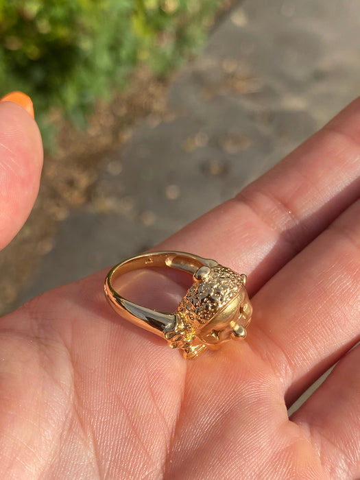 Vintage 18K Gold Diamond Clown Ring