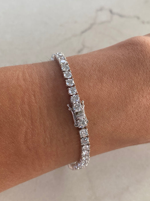 14K White Gold 7.8 TCW Lab Diamond Tennis Bracelet