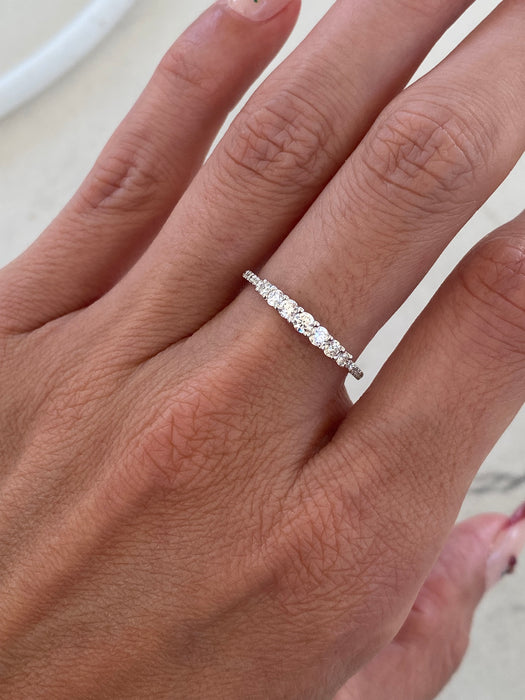 14K White Gold Graduated Lab Diamond Ring