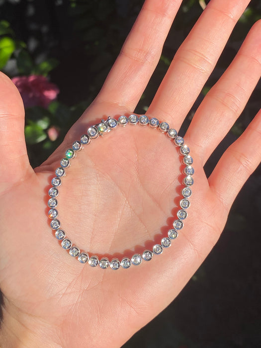 Vintage Platinum 850 Bezel Set 2 TCW Diamond Tennis Bracelet