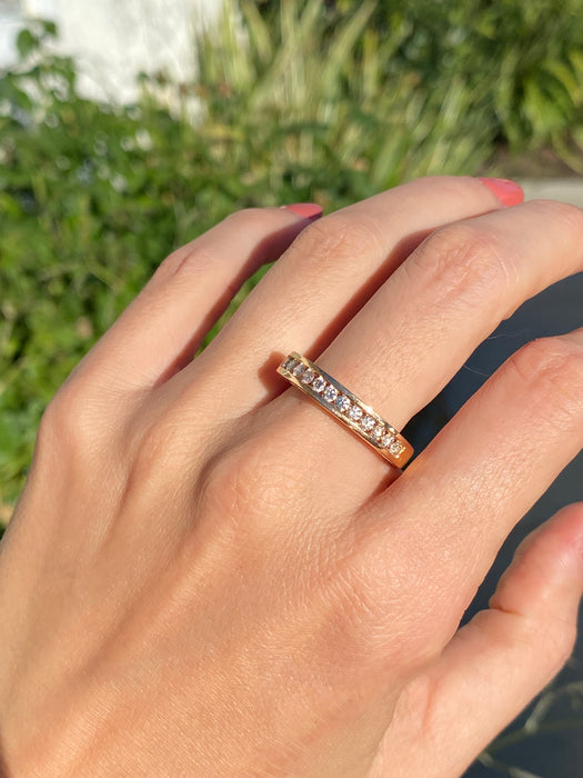 18k rose gold diamond sapphire ring size 9.25