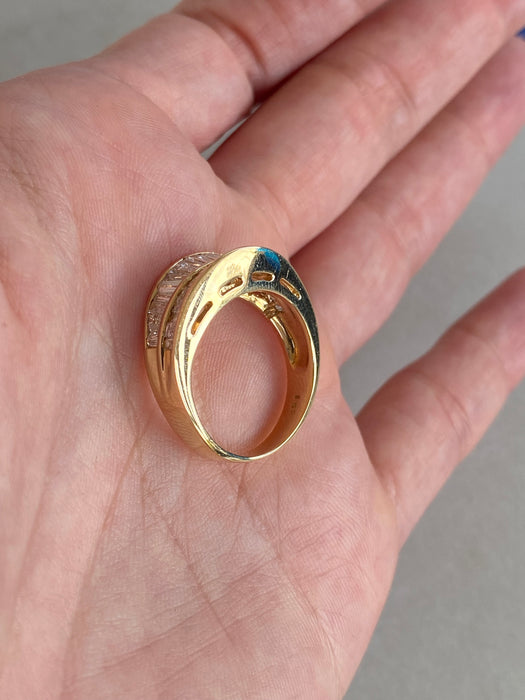 Vintage 18K Gold Double Baguette Diamond Ring – 1.52 TCW