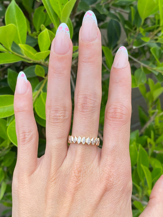 14K Bezel Set Marquise Lab Diamond Ring