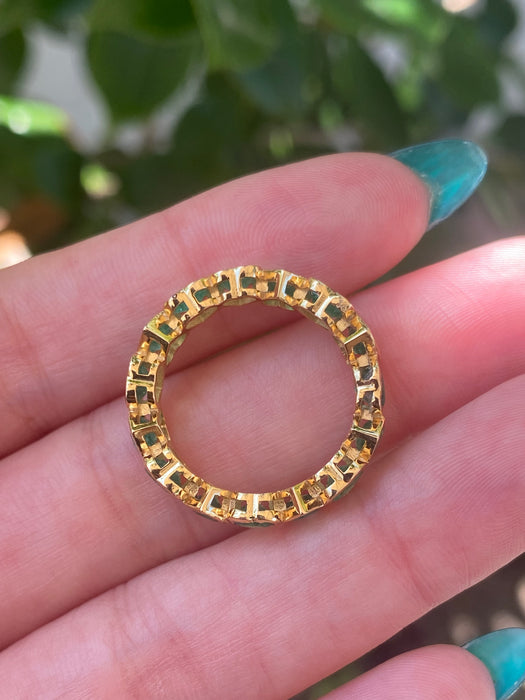 14k bezel set emerald heart eternity ring size 6.75