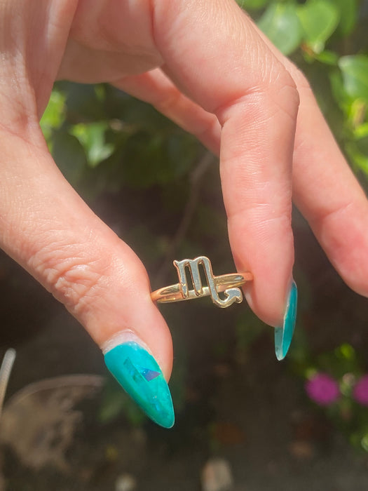 14k scorpio zodiac ring size 6.25