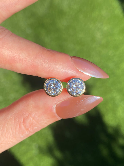 14k 2.2 carat lab diamond stud earrings