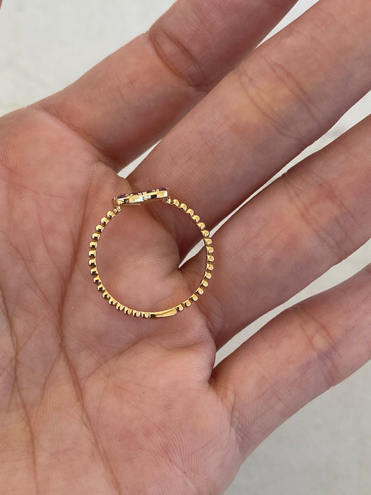 14K Gold Amethyst Heart Ring