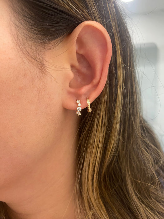 14K 0.62 TCW Graduated Lab Diamond Huggies