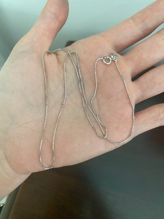 14k white gold box chain