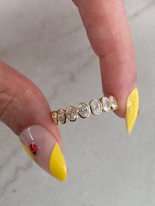 14K Bezel Set Lab Oval Diamond Ring