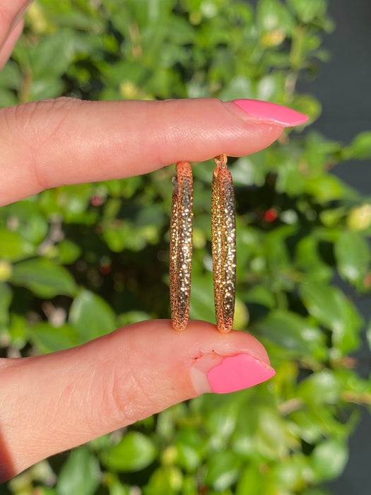 14k round popcorn hoop earrings