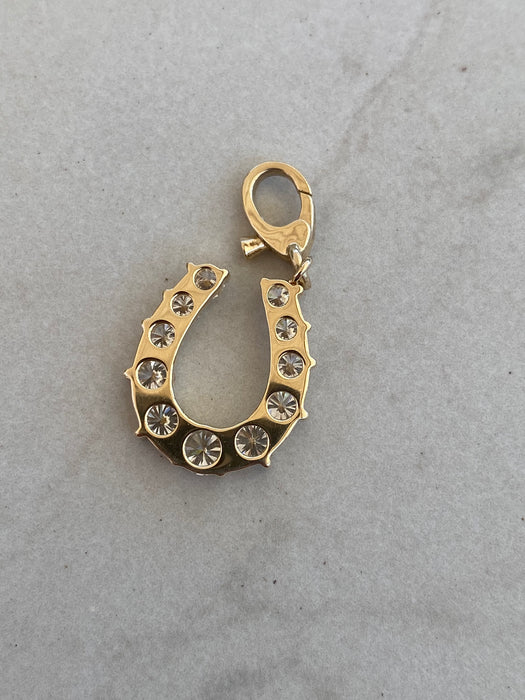 14K Gold 2.5 Carat Lab Diamond Horseshoe Pendant