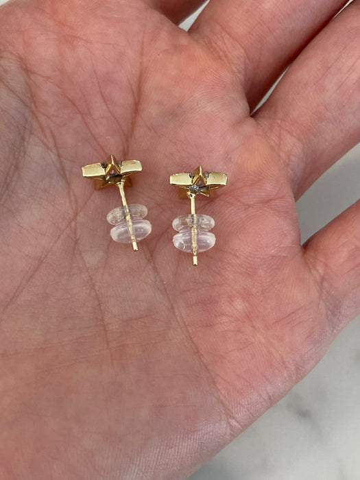 14K Gold Diamond Star Stud Earrings | 0.22 CTW Natural
