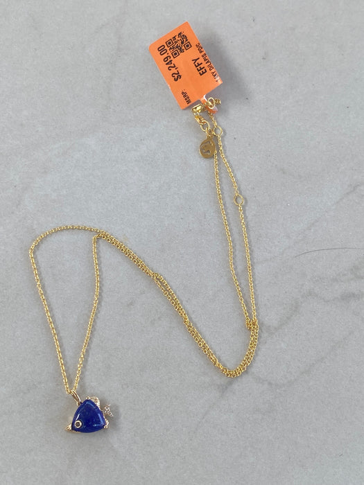 14K Lapis Lazuli Fish Pendant Necklace by EFFY