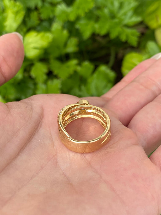 Vintage 18K Gold Diamond Multi Band Ring – 1.15 TCW Natural Diamonds