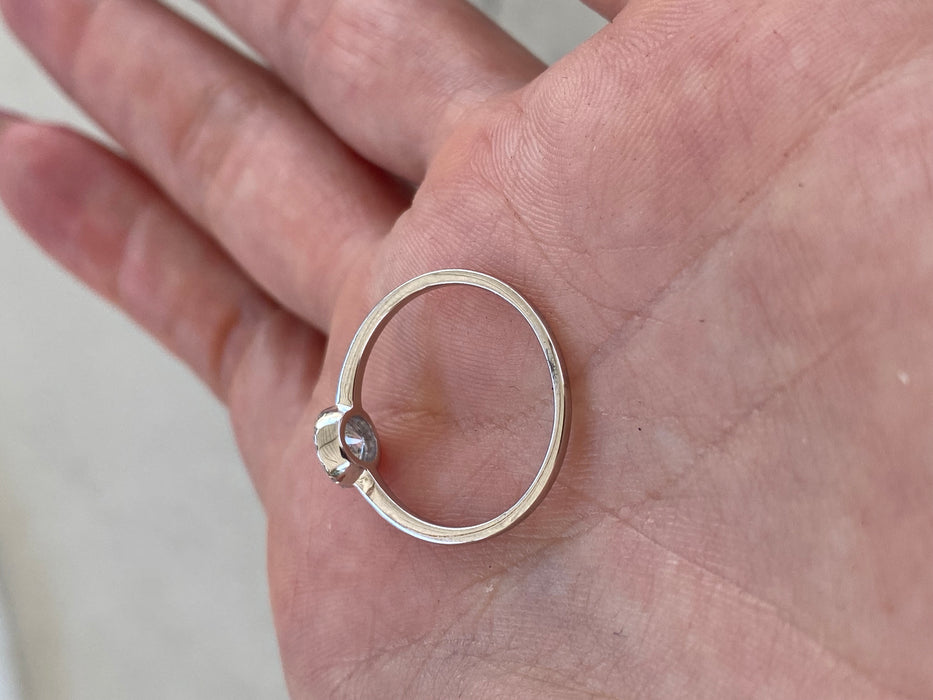 14K White Gold Lab Diamond Halo Ring