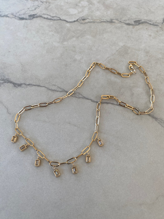 14K 3.7 TCW Lab Diamond Paperclip Necklace
