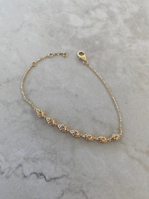 14K 2.5 TCW Lab Diamond Pear Bracelet