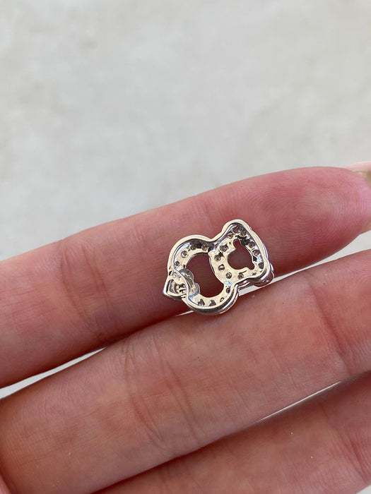 Vintage 18K White Gold Diamond Bead Slider Charm