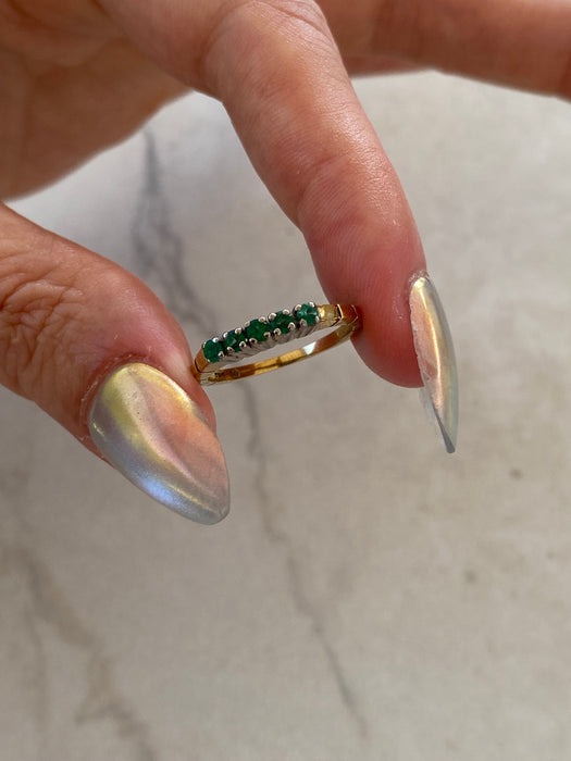 Vintage 14K Two-Tone Emerald Ring